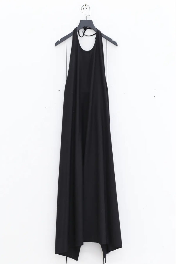 BASERANGE Adjustable Strap Apron Dress Collection, Made in Portugal, BAS-DRAP-RS-000-HEI, Black
